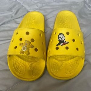 Lemon crocs slides